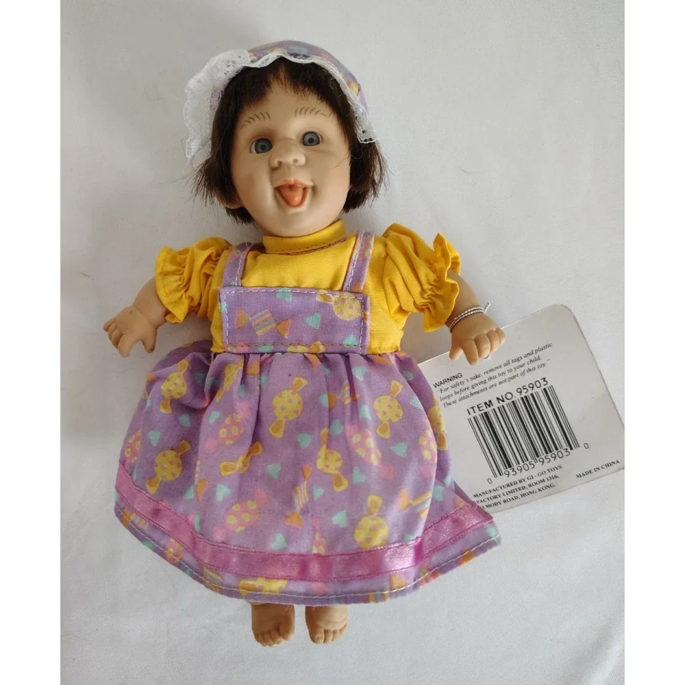 Vintage Lot Of 4 Gi-Go Expressions My Palm Pals Bean Bag Baby Dolls - NWT